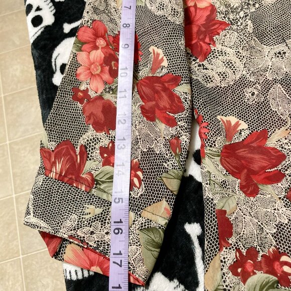 BEECHERS BROOK Vintage red black cream floral lace print blouse ~ SMALL MEDIUM - Picture 9 of 14